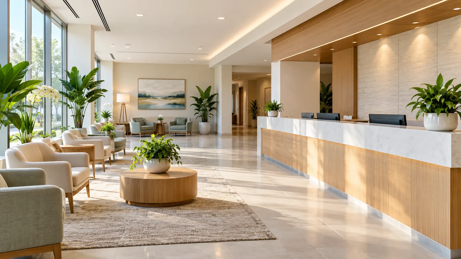 Waiting room of a medical clinic